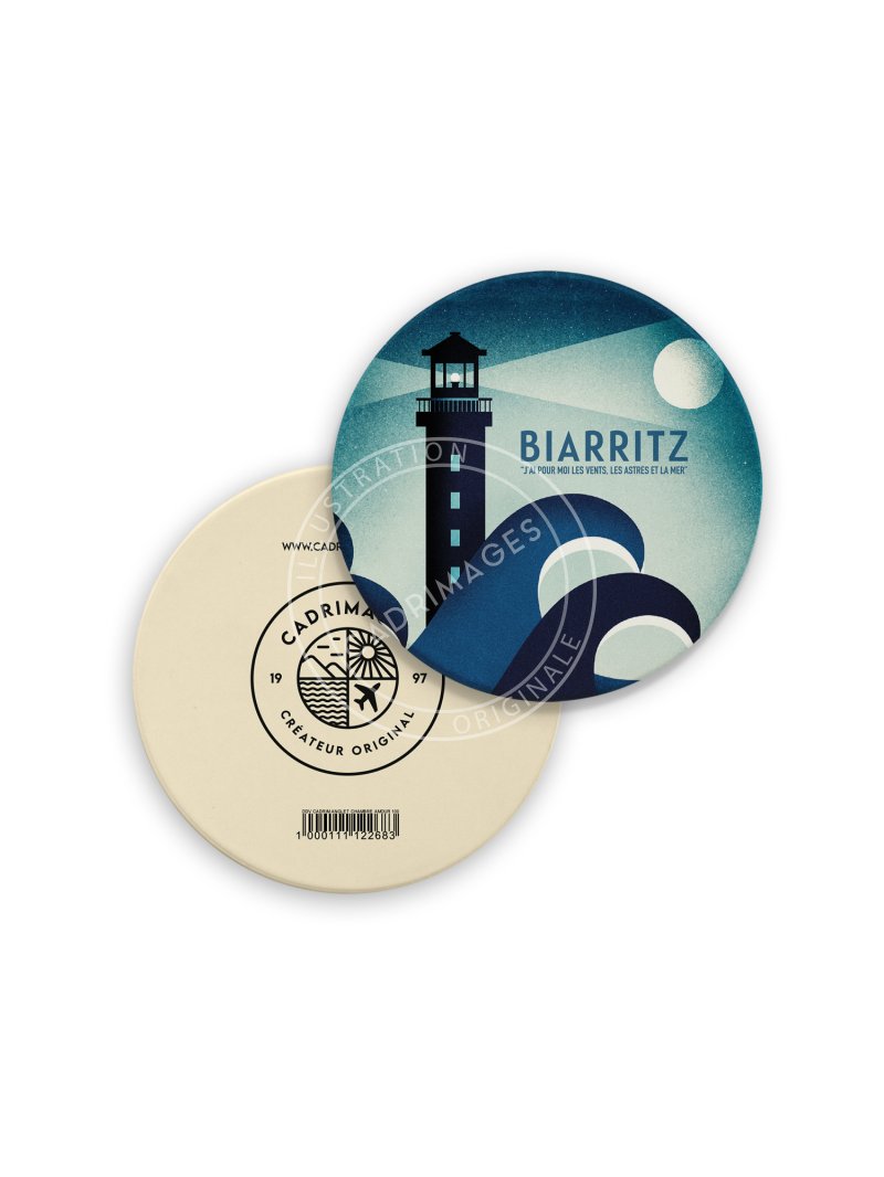 Dessous de verre de Biarritz, le phare