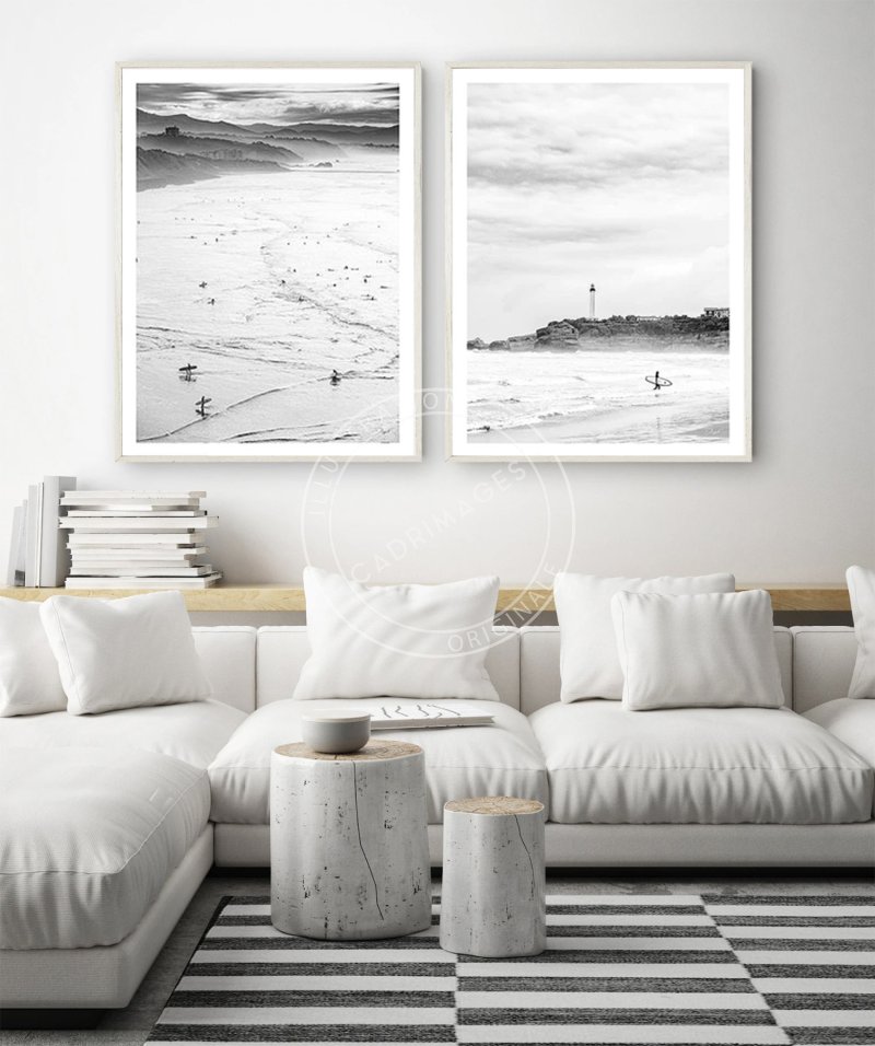Photographie Le phare de Biarritz, noir et blanc