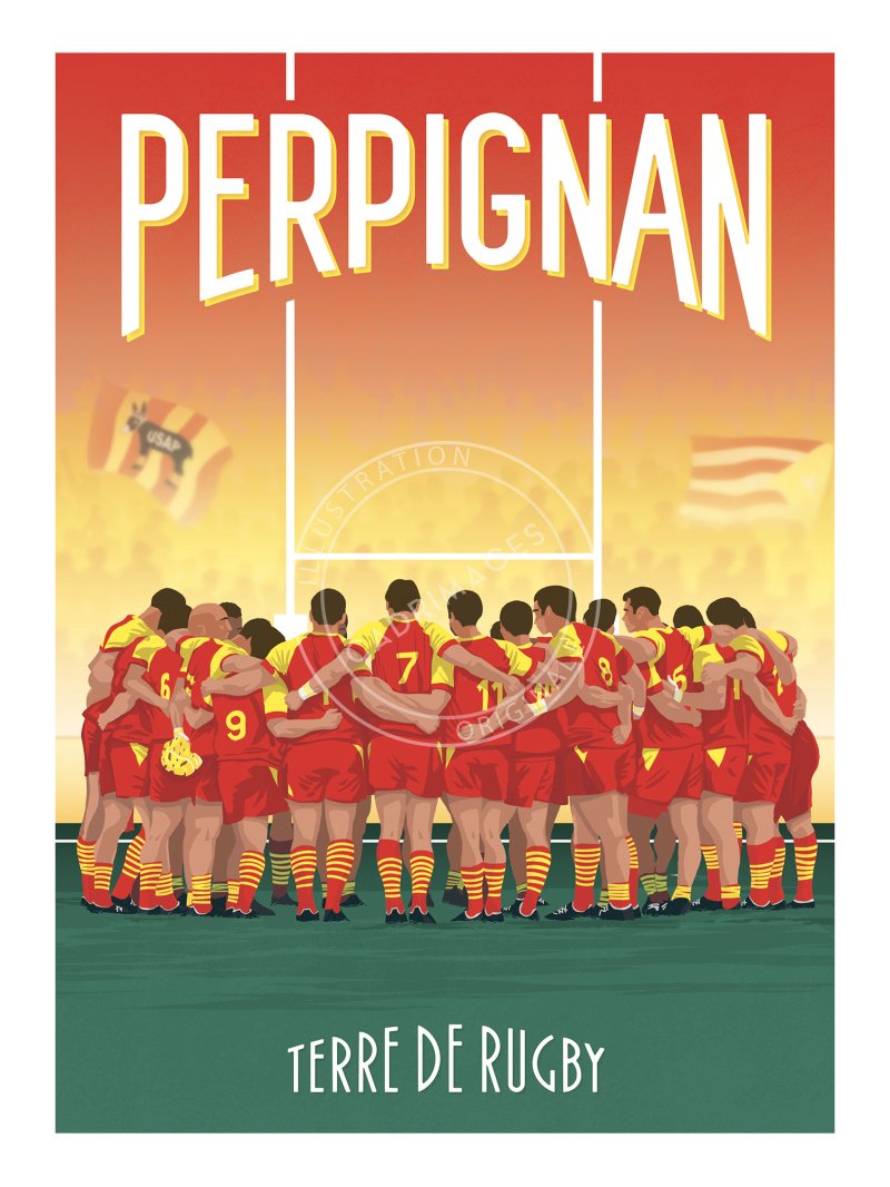 Affiche de rugby, Perpignan, la victoire