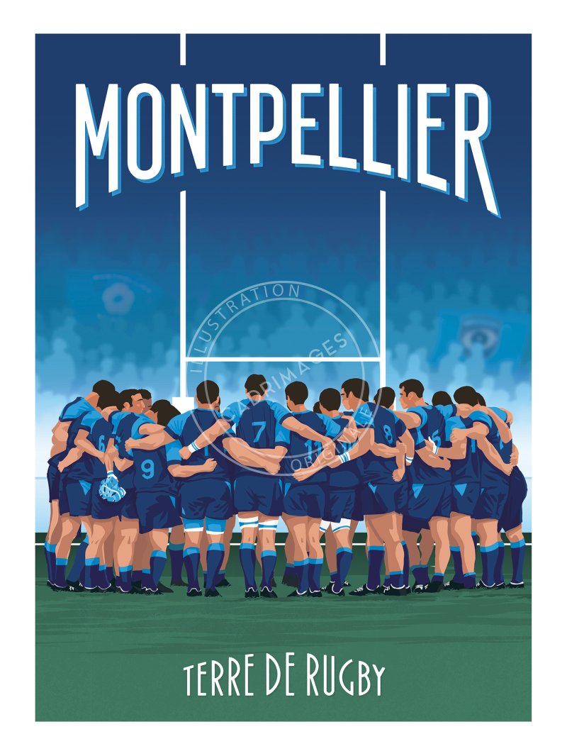 Affiche de rugby, Montpellier, la victoire