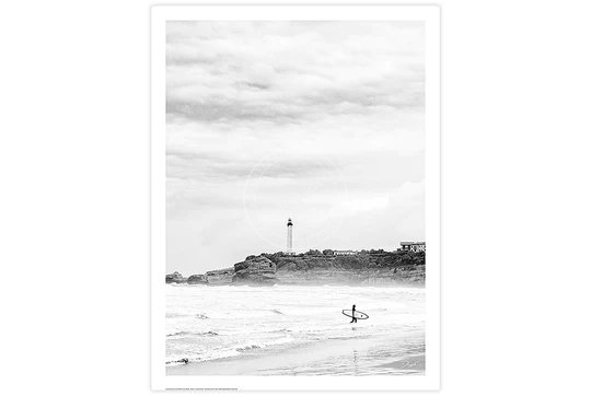 Photographie Le phare de Biarritz, noir et blanc