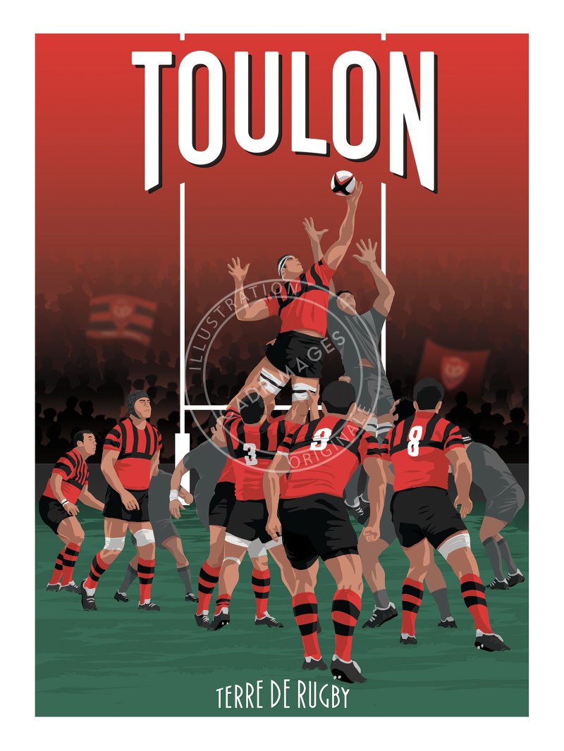 Affiche de rugby, Toulon, la touche