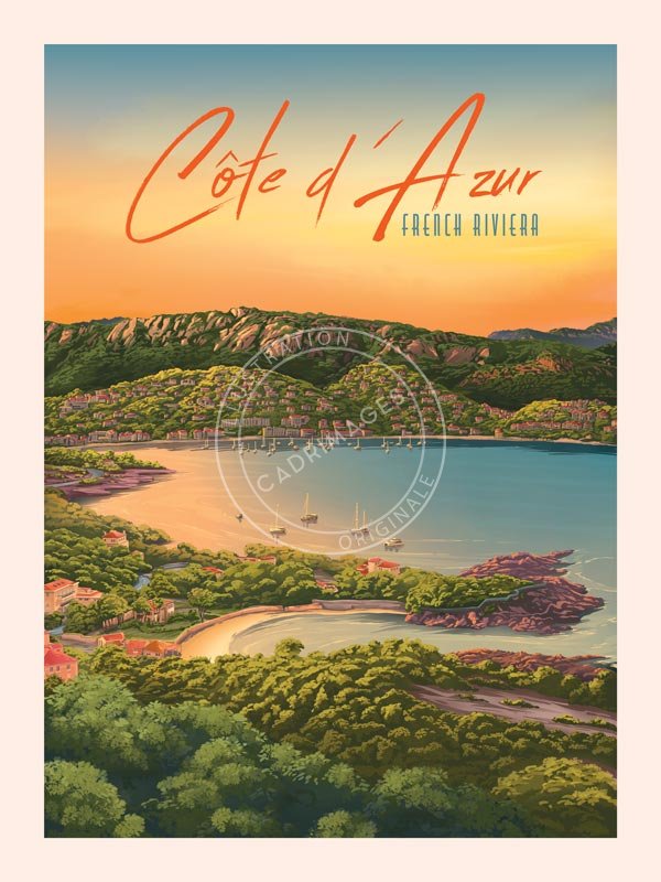 Affiche de Côte d'Azur, coucher de soleil sur la Côte d'Azur