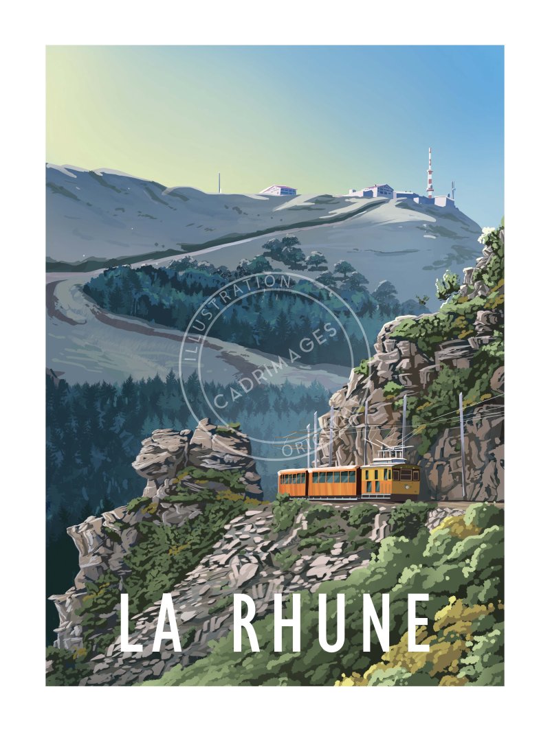 Affiche du Pays Basque, Le Train de la Rhune