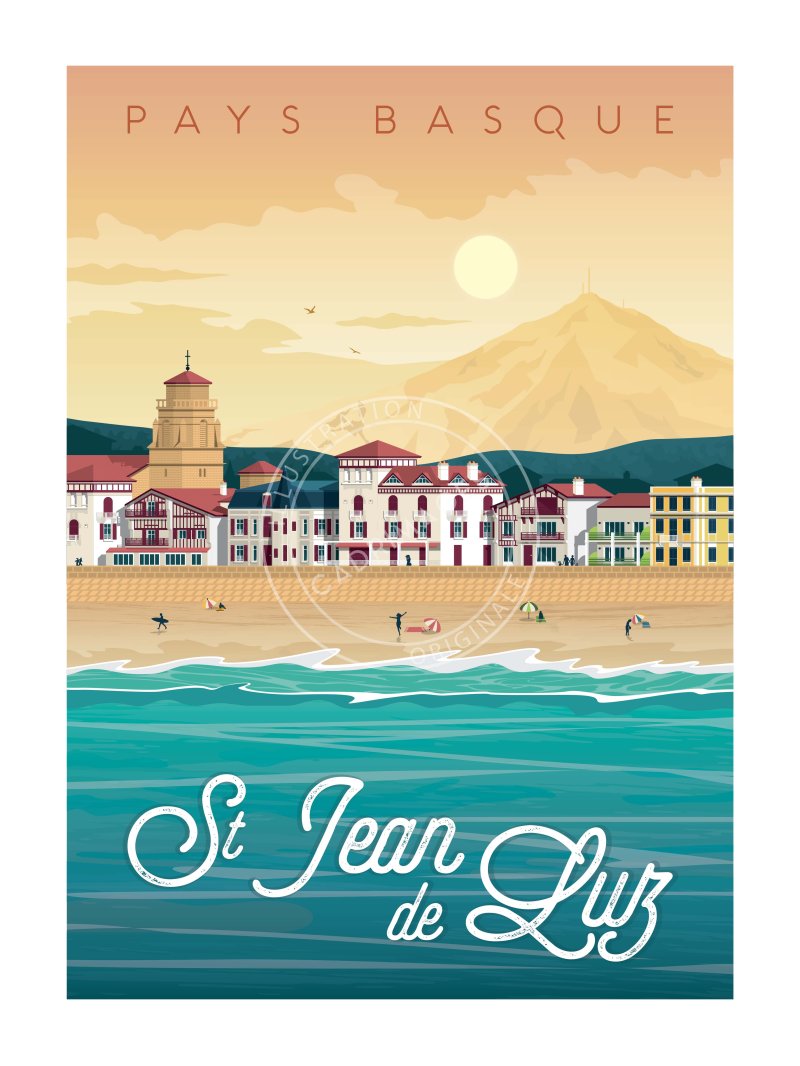 Affiche de Saint Jean de Luz, Vacances à Saint Jean de Luz