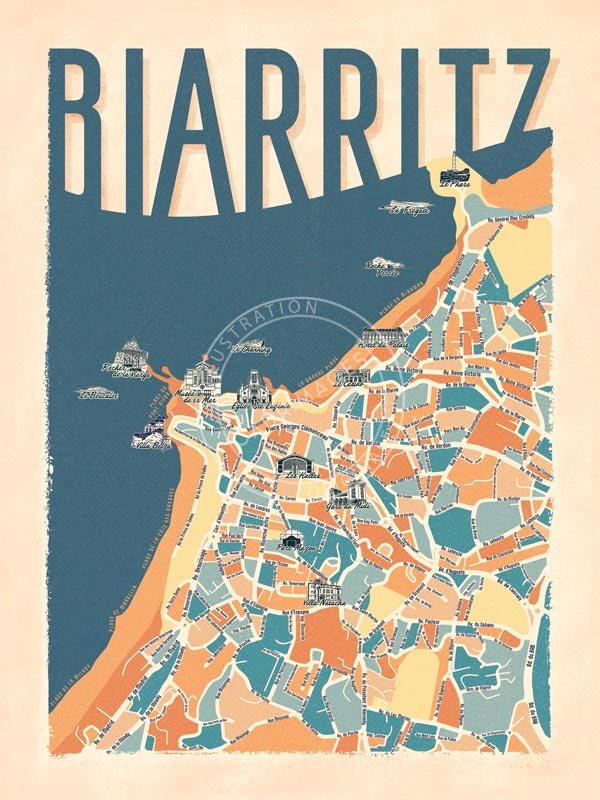 Affiche de Biarritz, la carte