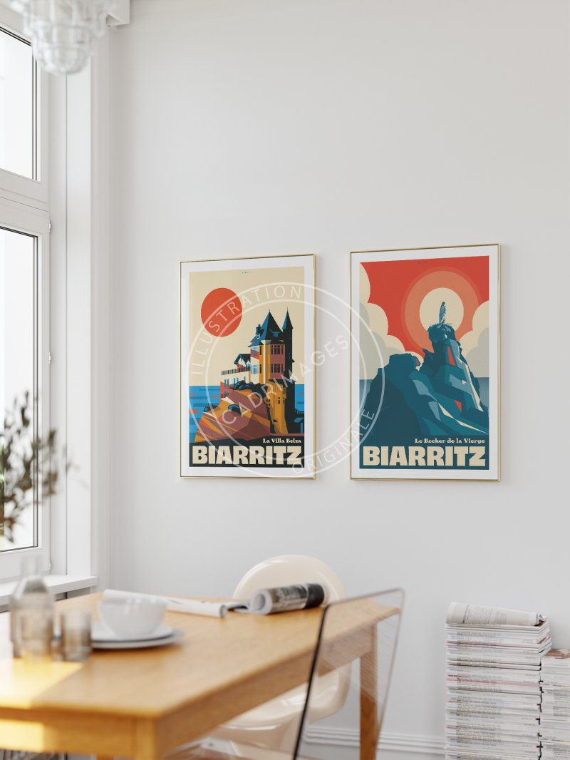 Affiche de Biarritz, la villa Belza by Emu