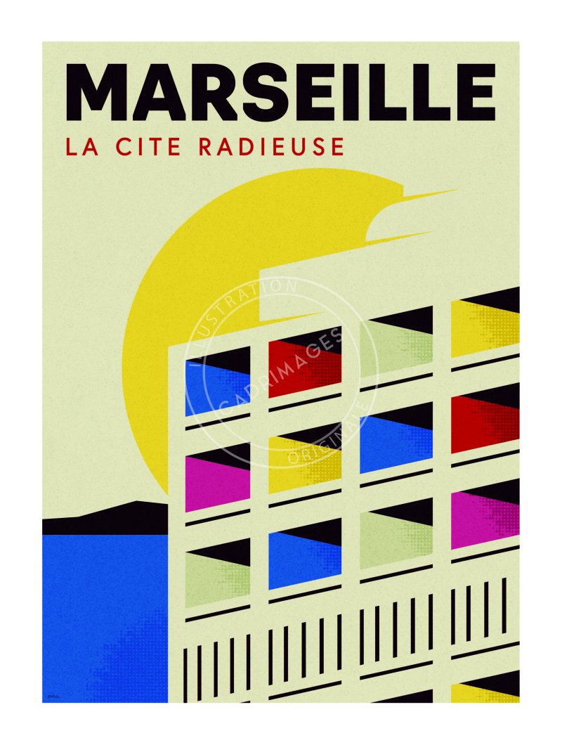 Affiche de Marseille, la cité Radieuse