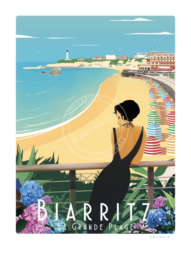 Affiche de Biarritz, La Grande Plage