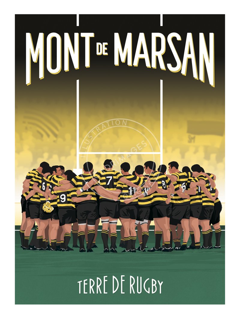 Affiche de rugby, Mont de Marsan, la victoire