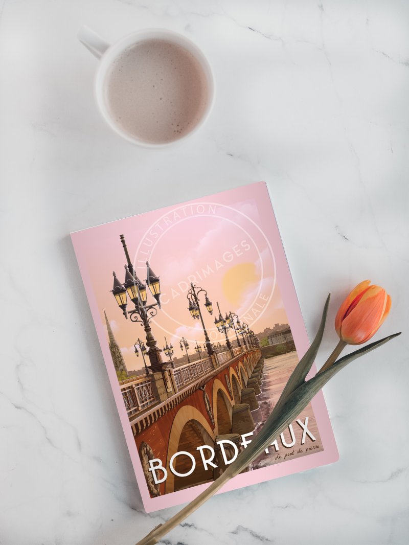 Notebook Bordeaux pont de pierre ensoleillé