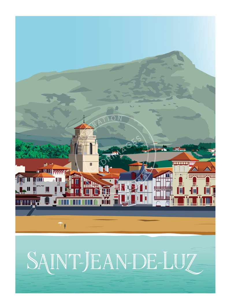 Affiche de Saint Jean de Luz, Vue sur la Baie