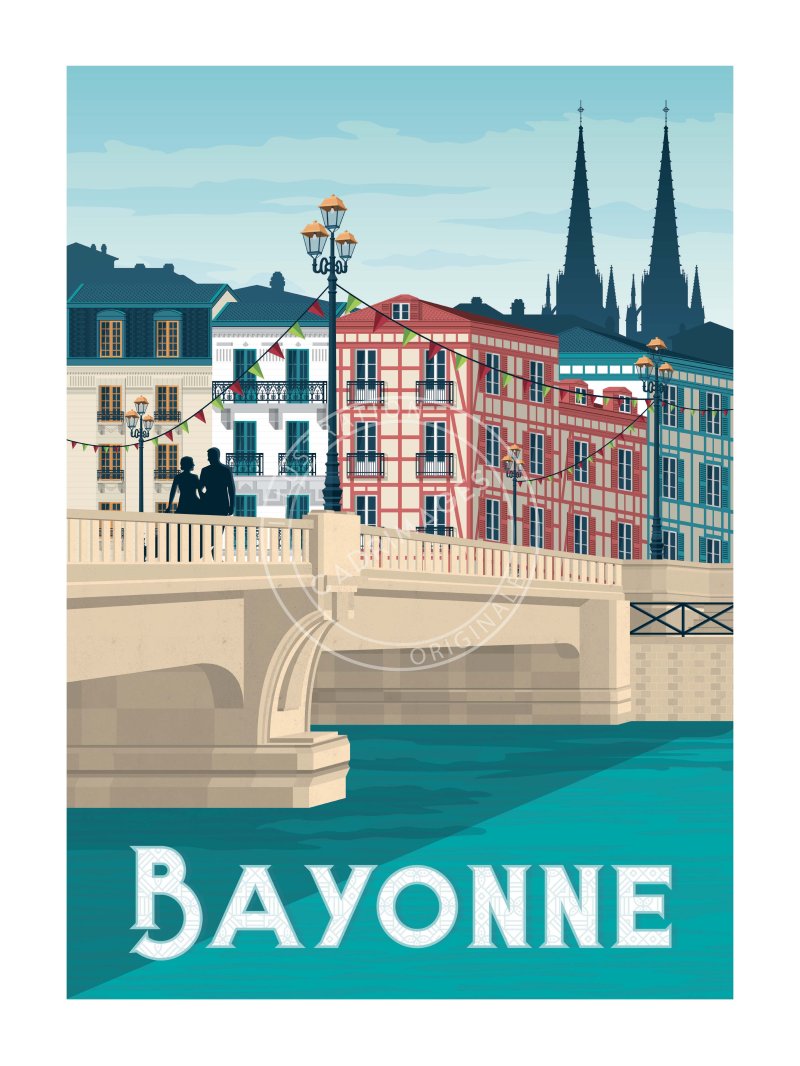 Affiche ville basque de Bayonne