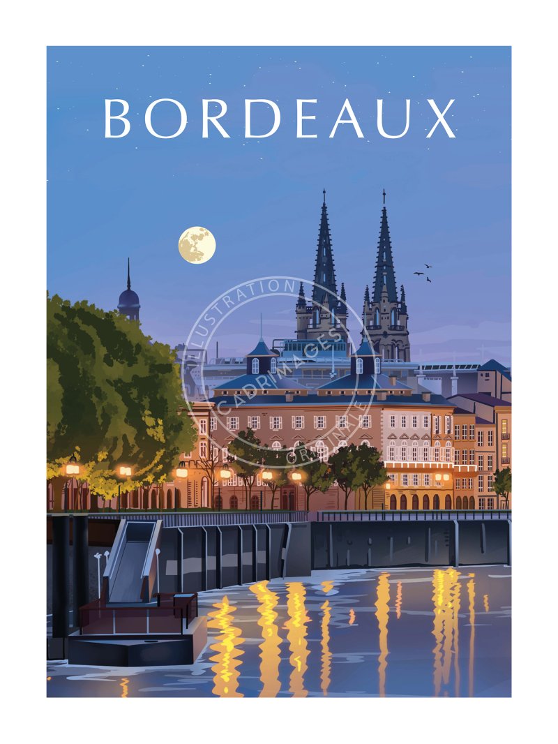 Affiche de Bordeaux, Bordeaux de nuit
