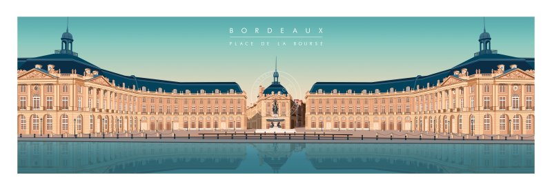 Affiche de Bordeaux, la Place de la Bourse Panoramique