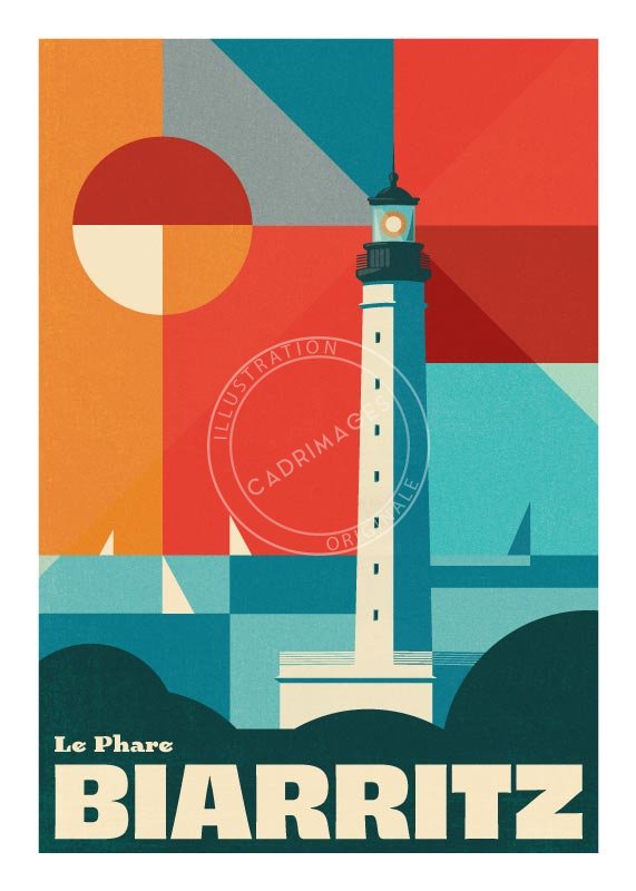 Affiche de Biarritz, le Phare by Emu