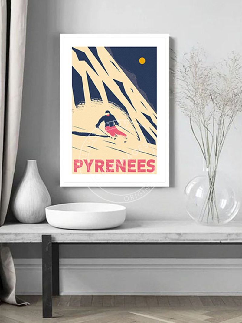 Affiche des Pyrénées, le ski