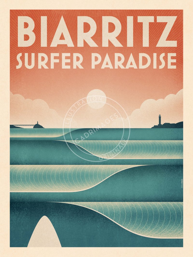 Affiche de Biarritz, Surfer Paradise