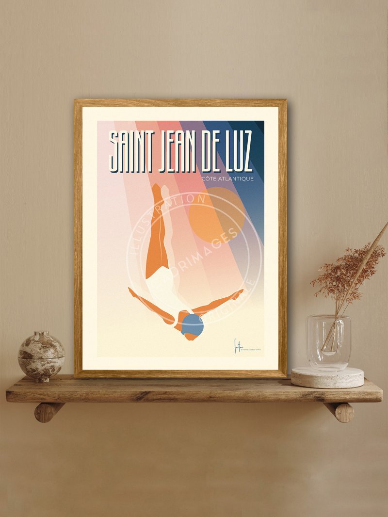 Affiche de Saint Jean de Luz, la Plongeuse