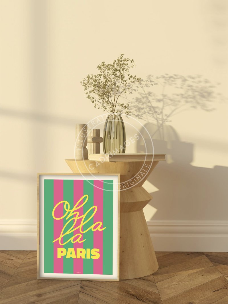 Affiche de Paris stripes, Paris Ohlala