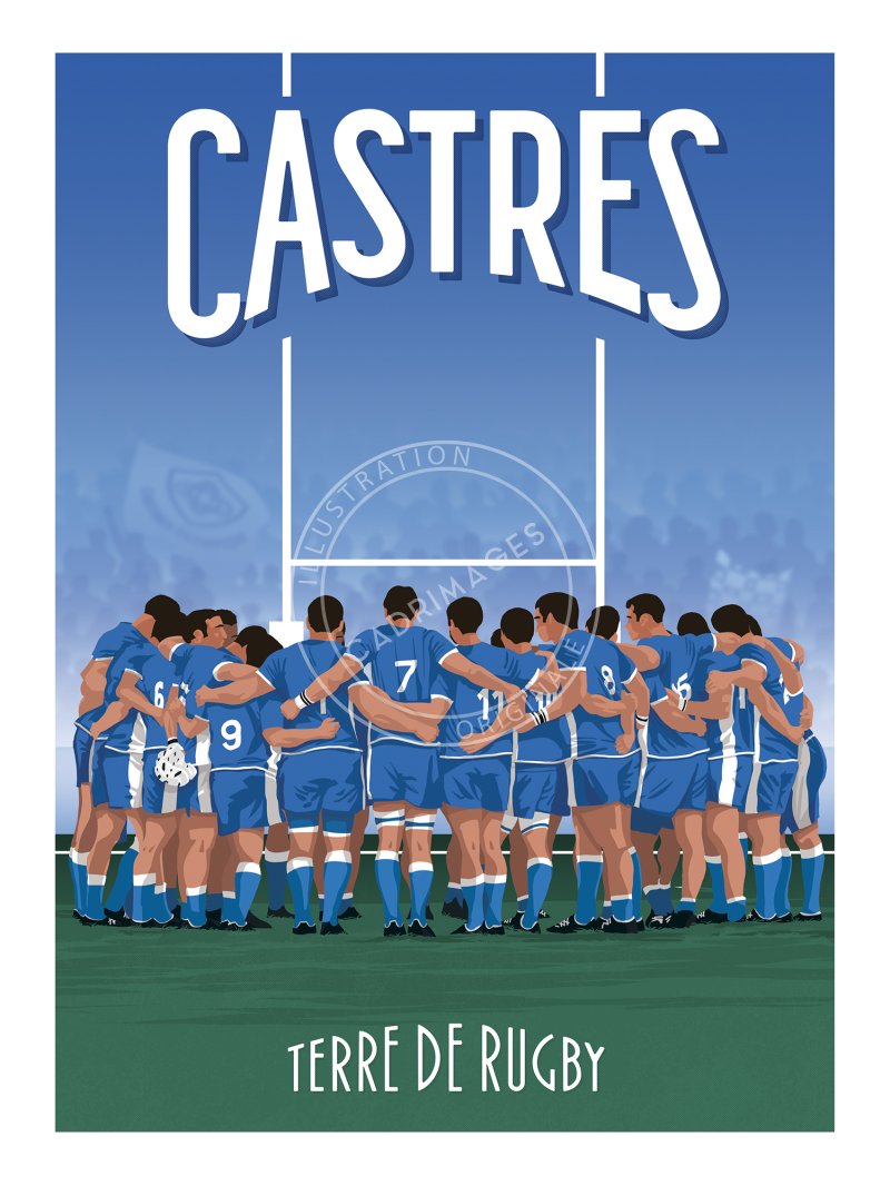 Affiche de rugby, Castres, la victoire