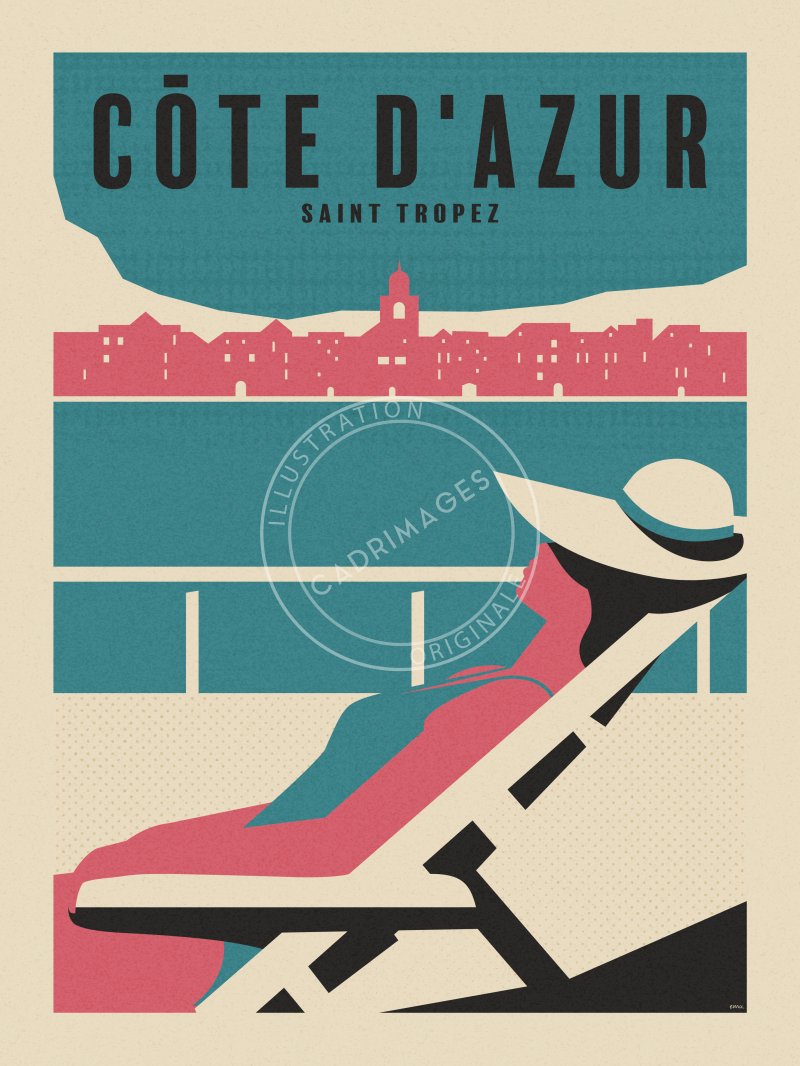 Affiche de la Côte d'Azur, Saint Tropez
