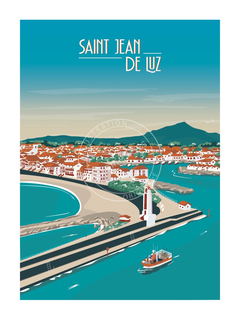 Affiche de Saint-Jean-de-Luz, Saint-Jean-de-Luz vue du ciel