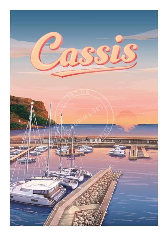 Affiche de Cassis, sunset