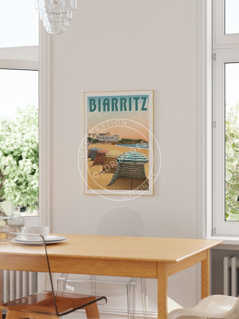 Affiche de Biarritz, les tentes de la Grande Plage