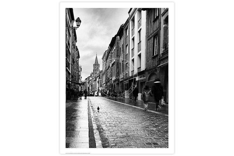 Photographie La Rue du Taur, Toulouse, noir et blanc