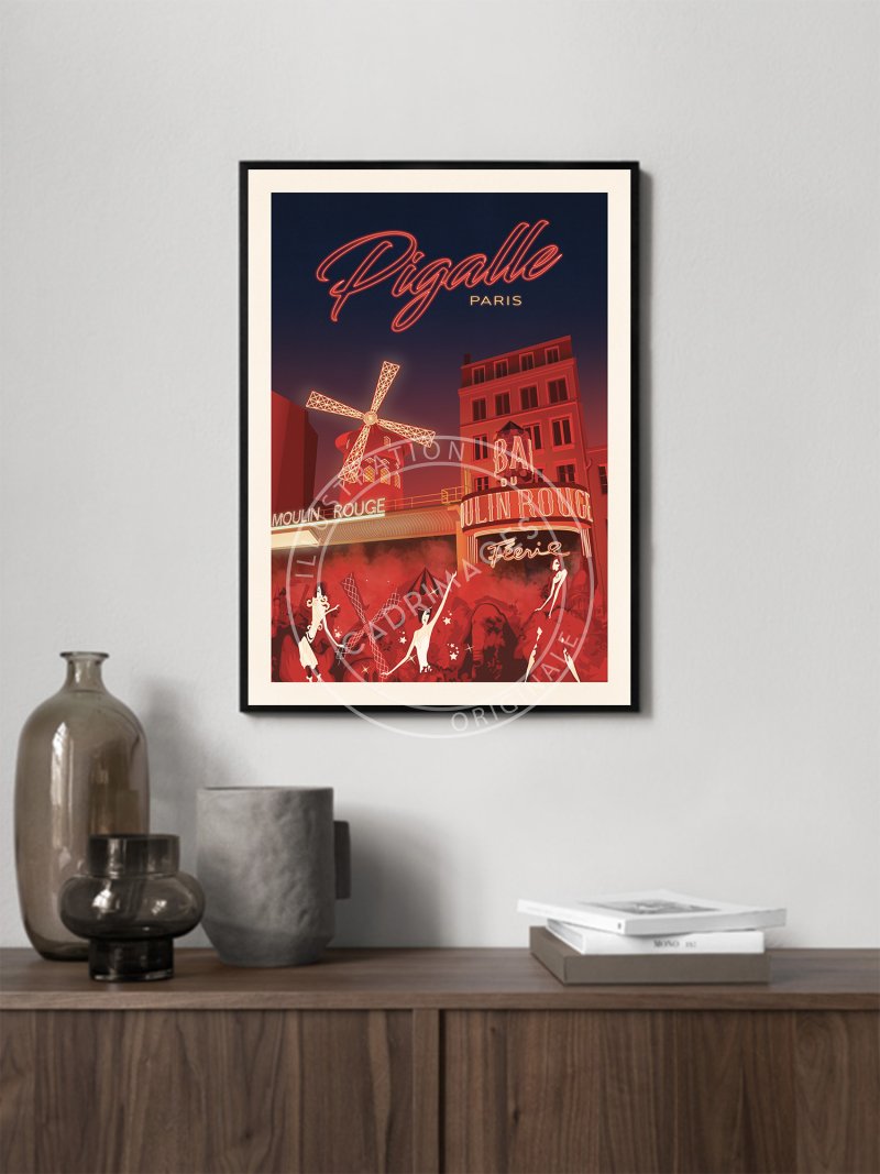 Affiche de Pigalle le Moulin Rouge à Paris