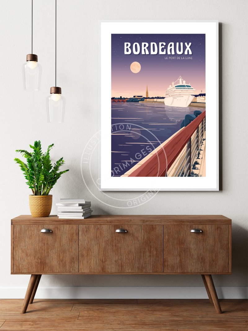 Affiche de Bordeaux, le Port de la Lune