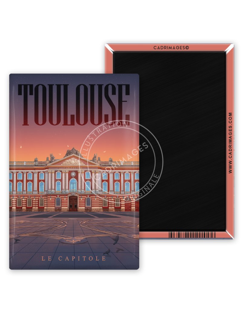 Magnet de Toulouse, sunset sur le capitole