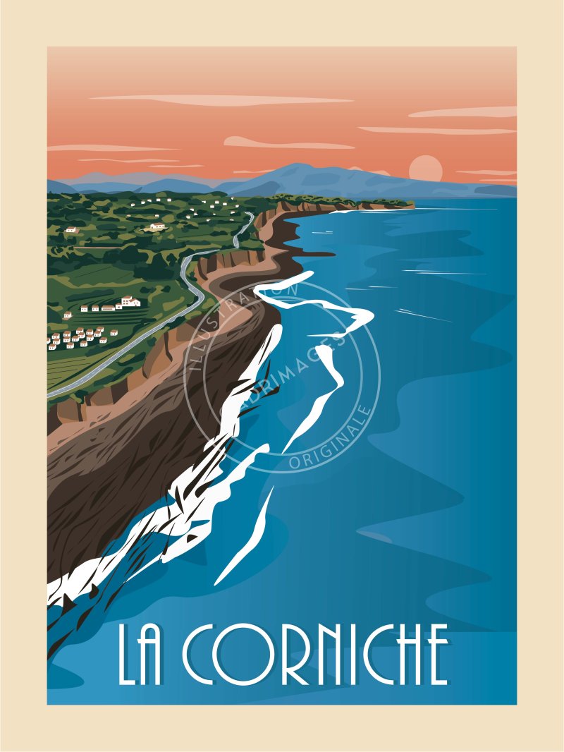 Affiche du Pays Basque, La Corniche
