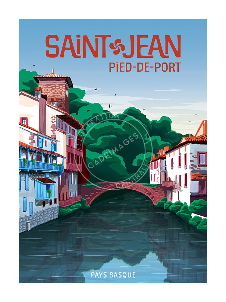 Affiche du Pays Basque, Saint Jean Pied de Port