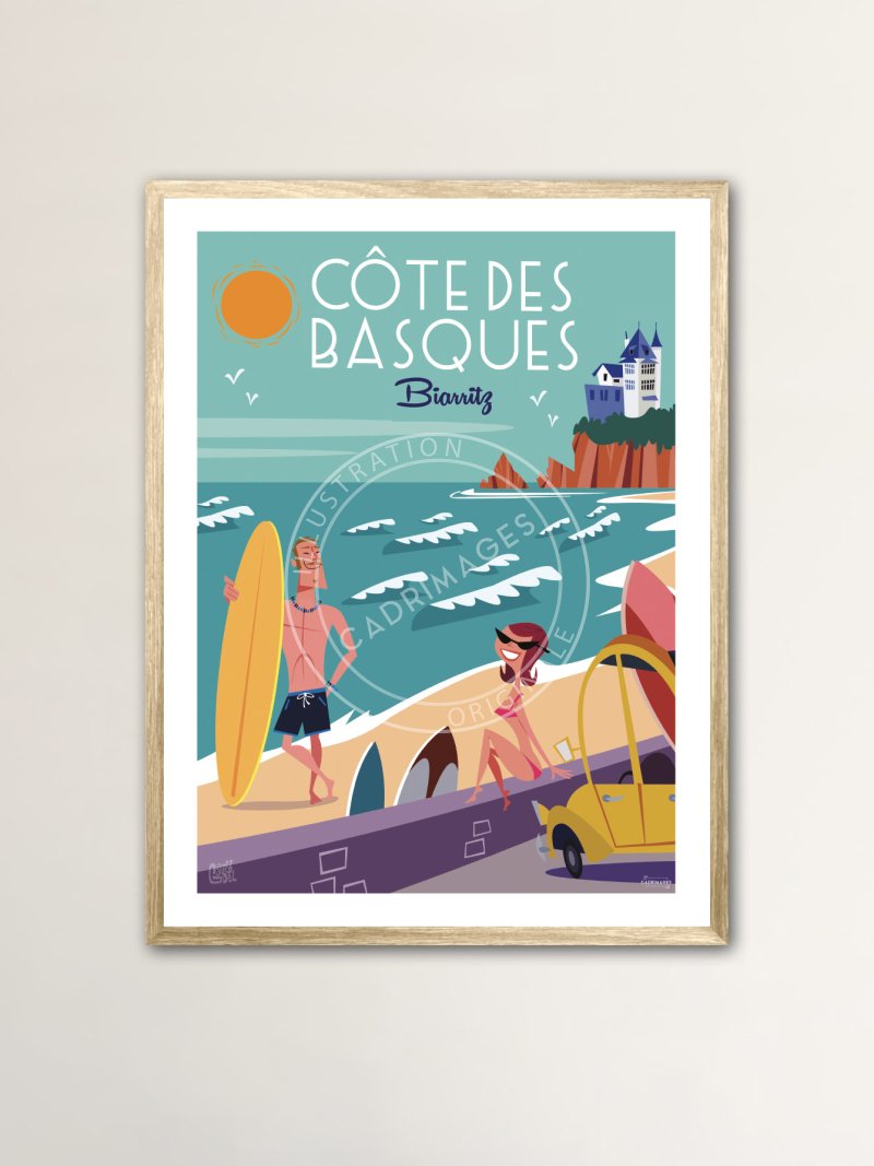 Affiche de Bayonne, Fun in la Côte des Basques